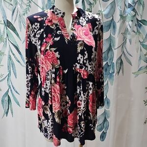 HONEYME floral babydoll tunic top